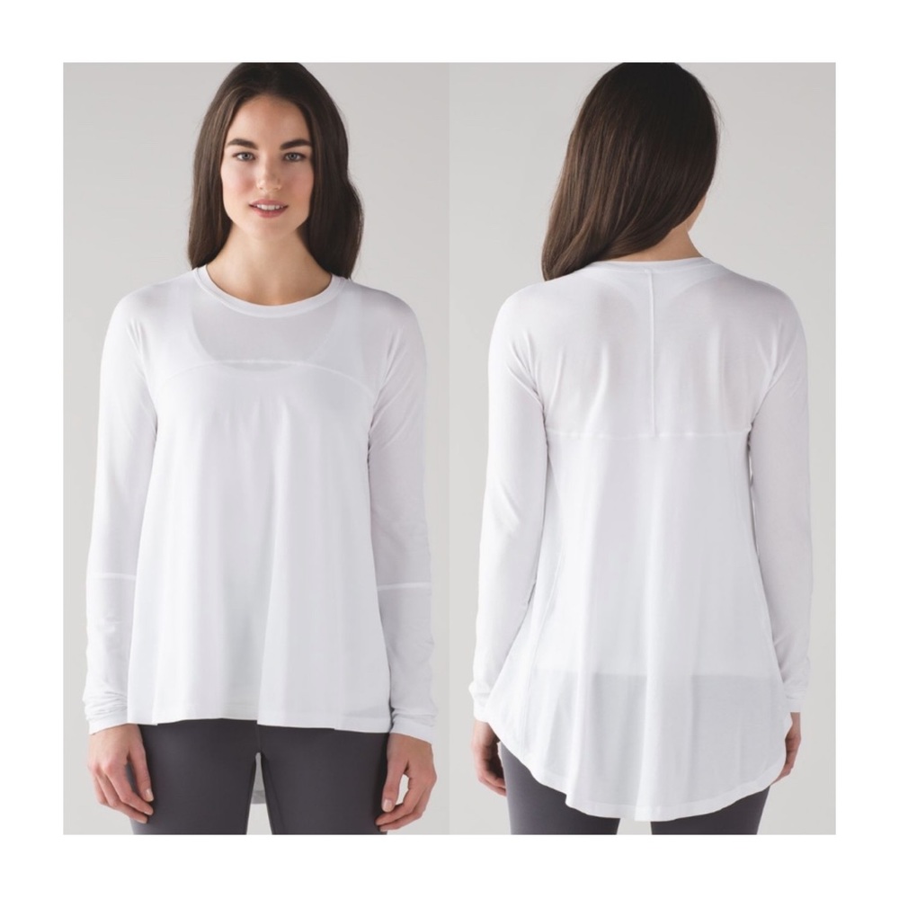 lululemon athletica White Long Sleeve Flow Tee